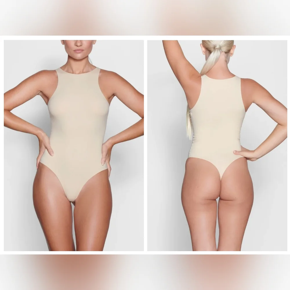SKIMS FITS EVERYBODY HIGH NECK BODYSUIT/ 2X/ SAND/ NWT - Picture 10 of 11
